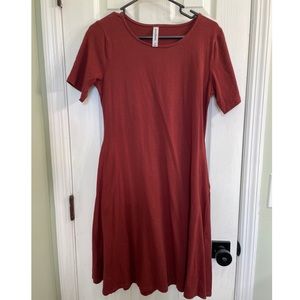 Maroon Dress with Pockets